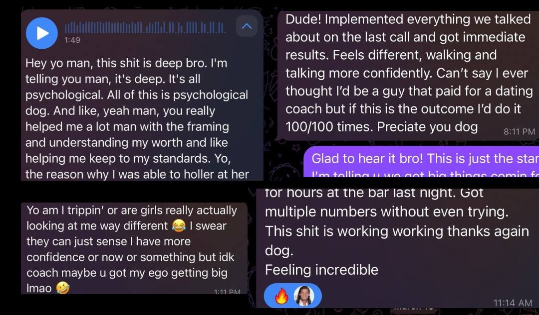 DM screenshot: 'Implemented everything... Got multiple numbers without even trying'